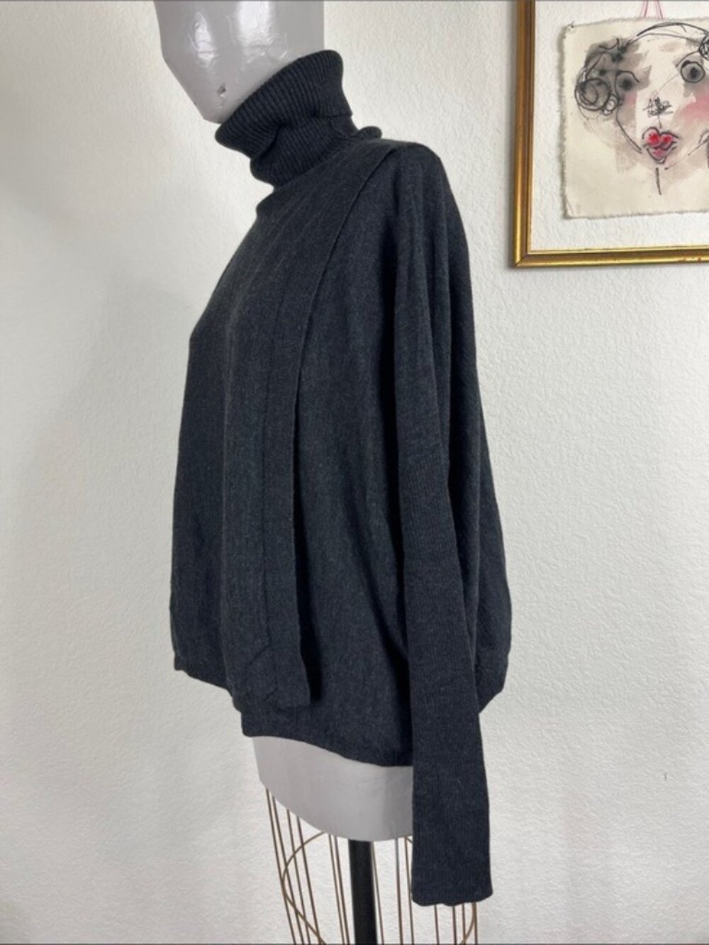 All Saints Koko Wrap Sweater Merino Wool Cross Front Ribbed